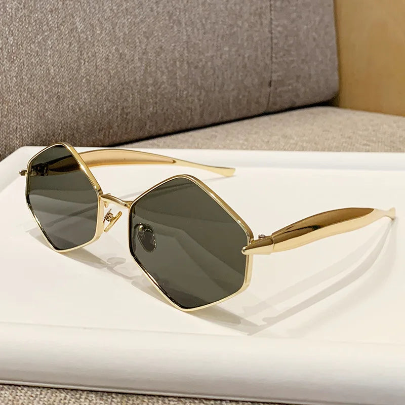 Metal Hexagon Sunglasses