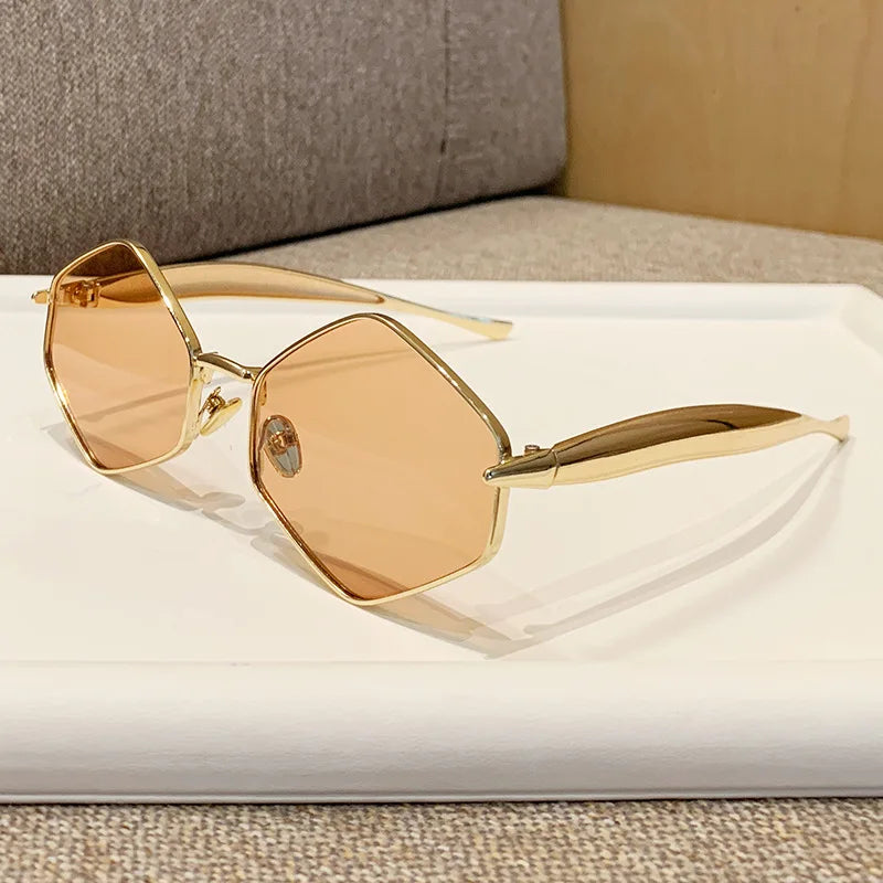 Metal Hexagon Sunglasses