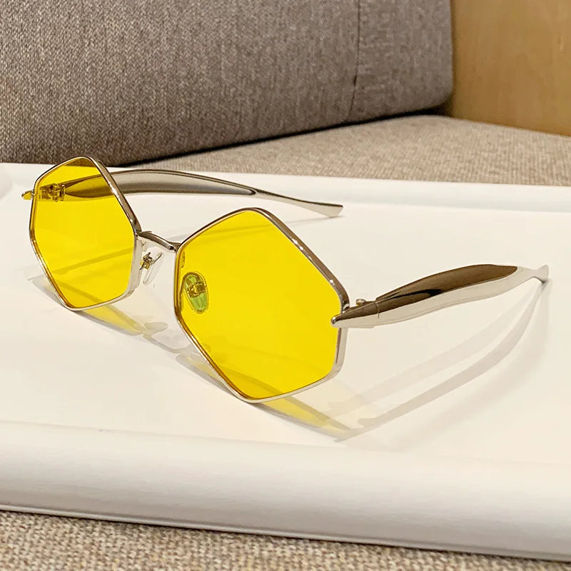 Metal Hexagon Sunglasses