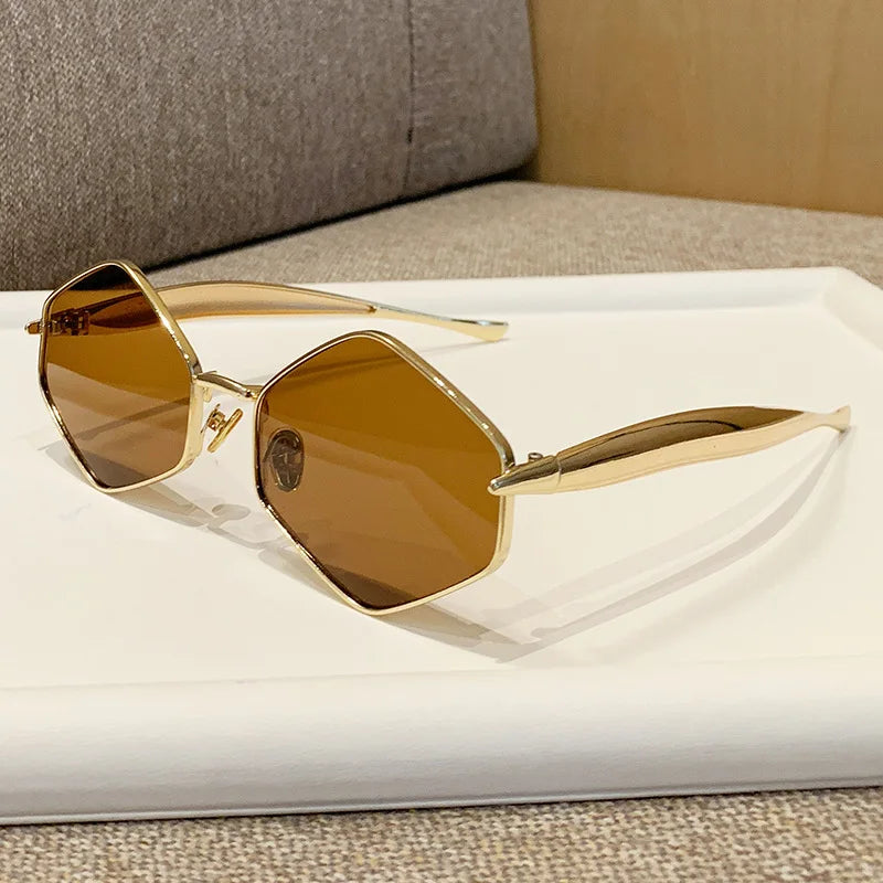 Metal Hexagon Sunglasses
