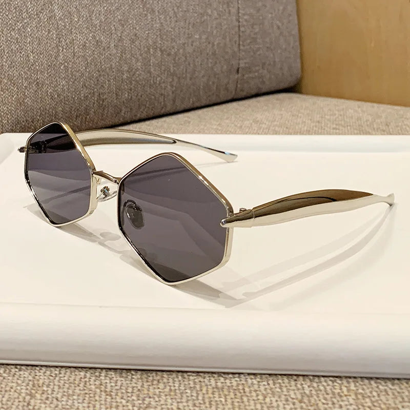 Metal Hexagon Sunglasses